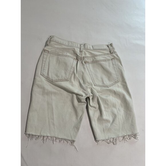 RE/DONE Denim Cut Shorts in White - Picture 2 of 5